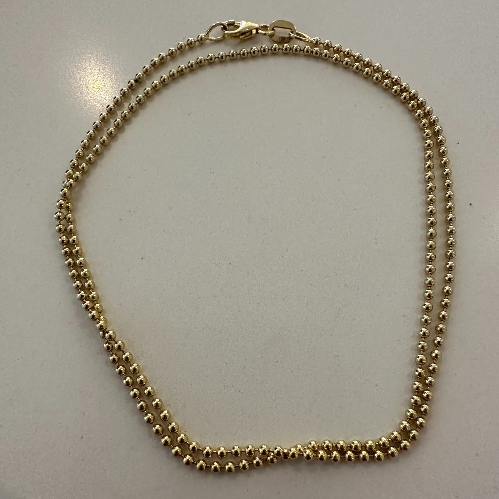 14k ball chain 16” necklace
